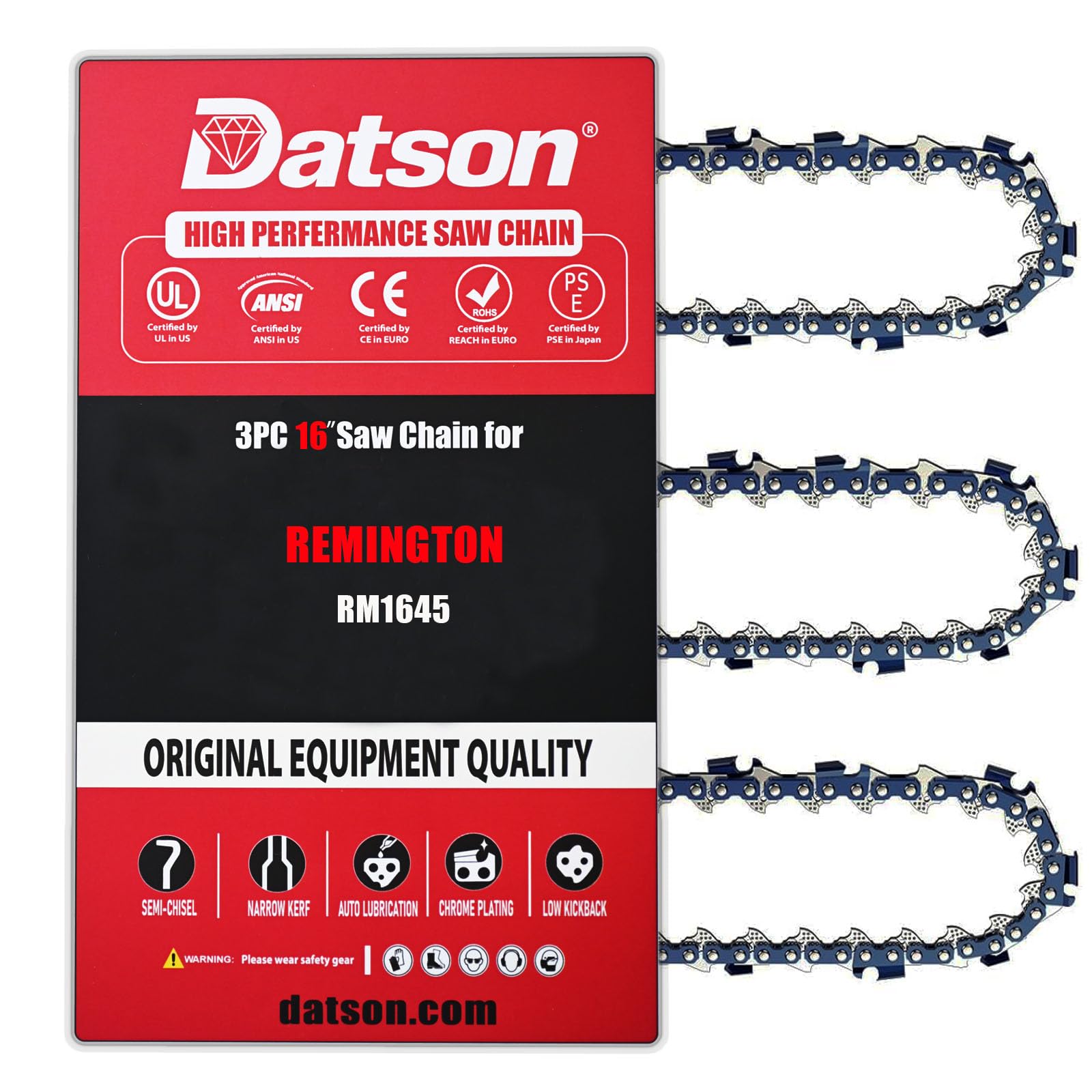 Amazon.com: 3PC 16 Inch Chainsaw Chain for Remington 091375-02S