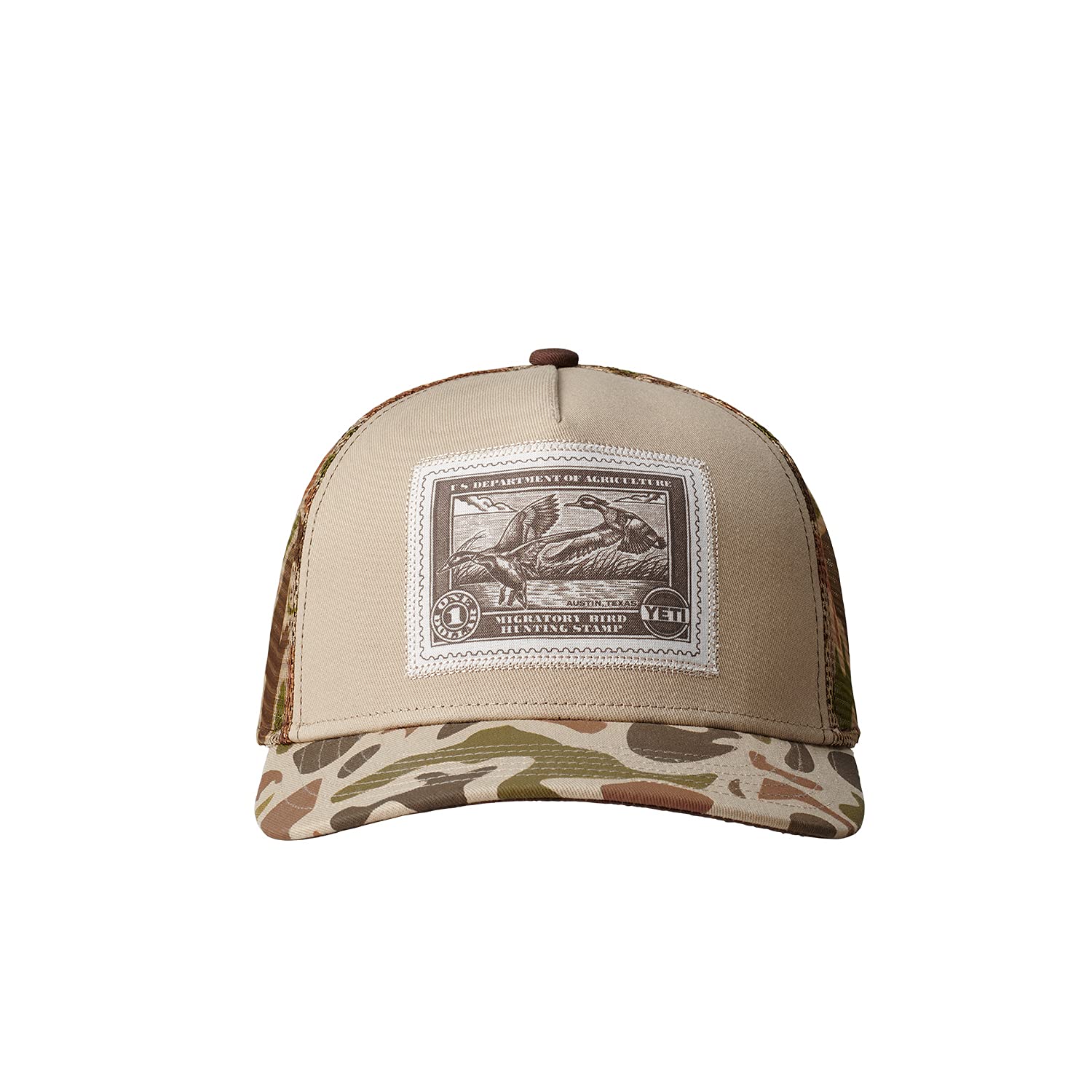 YETIDuck Stamp Trucker Hat, One Size, Sharptail Taupe/Camo, One size