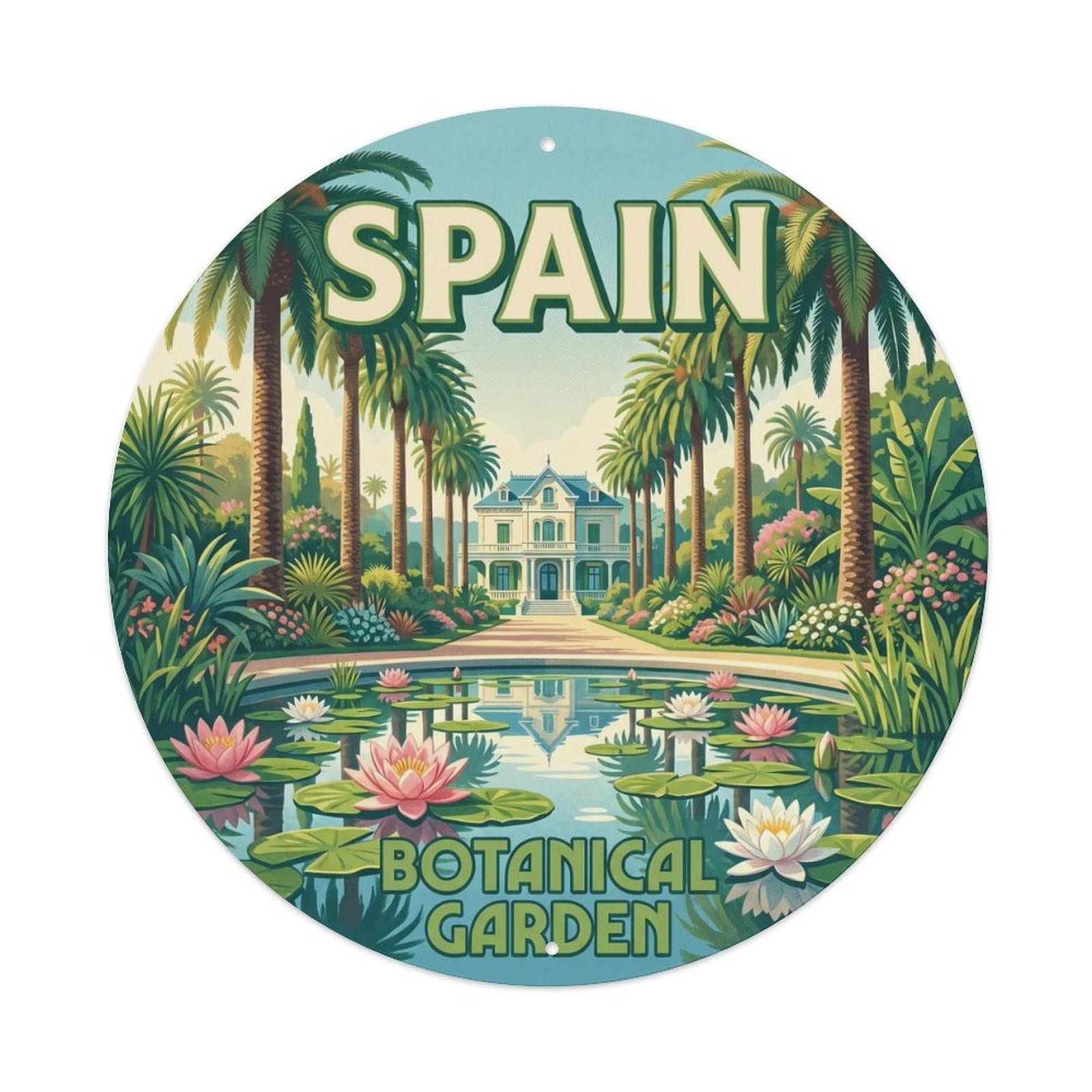 Malaga Botanical Garden Spain Landmark Travel Metal Tin Sign