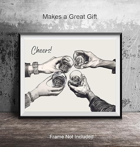 Miniatura 5 de Bar Decor - Cocktail Party Decorations - Kitchen Wall Art - Posters for Men - Man cave Wall Decor - Cafe Wall Art & Decor - Cheers Sign - Dining