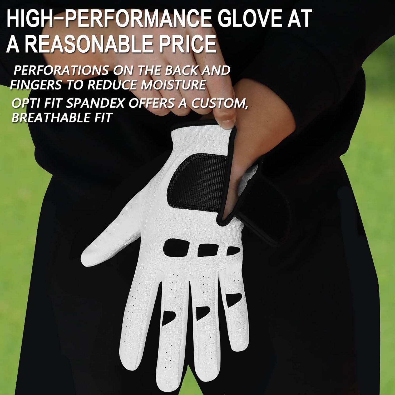 FINGER TEN Men’s Golf Gloves Left Hand Right with Ball Marker 2 Pack, Weathersof Grip Soft Comfortable, Fit Size Small Medium ML Large XL - Image 4