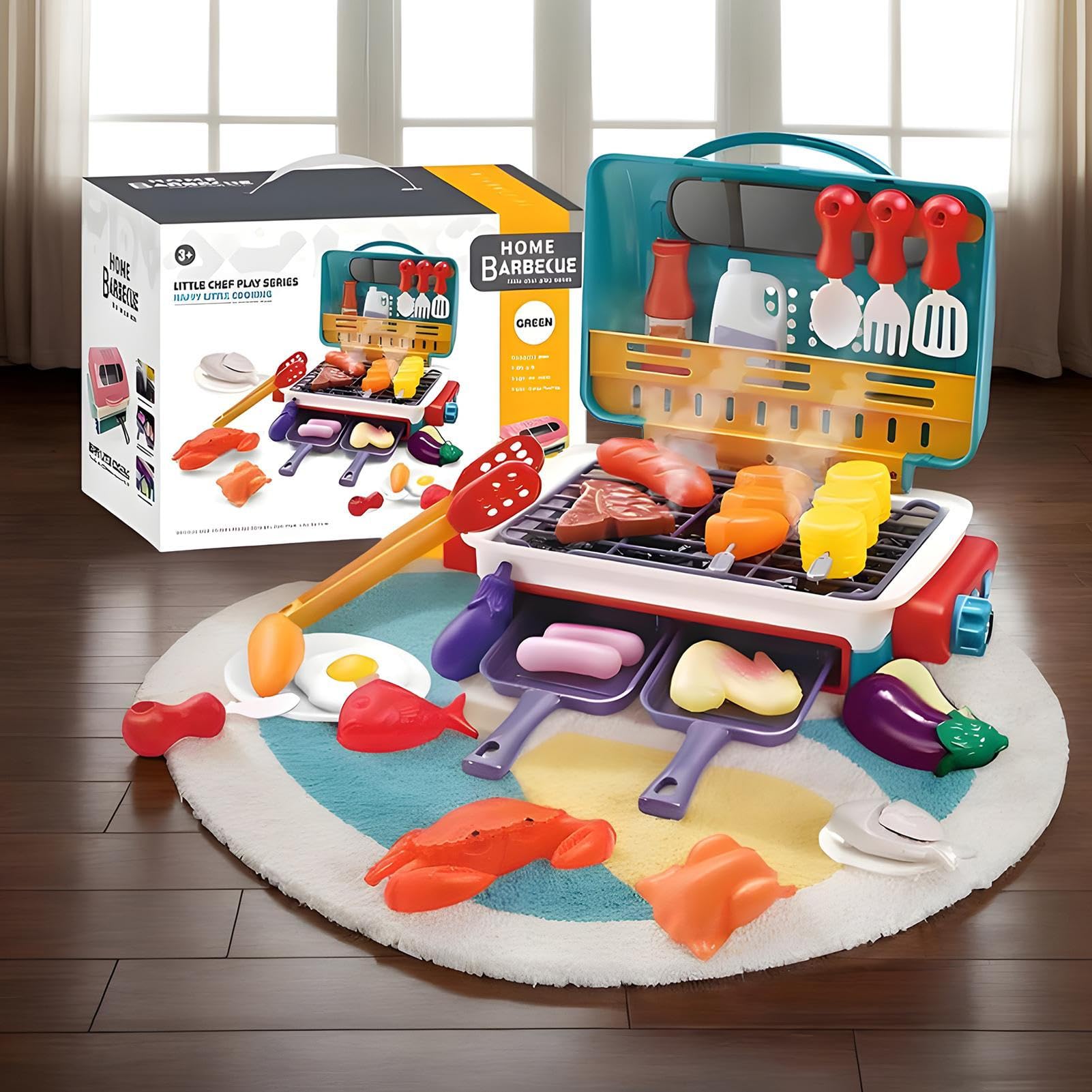 Juego De Parrilla De Barbacoa para Niños Pequeños Kit De Barbacoa De