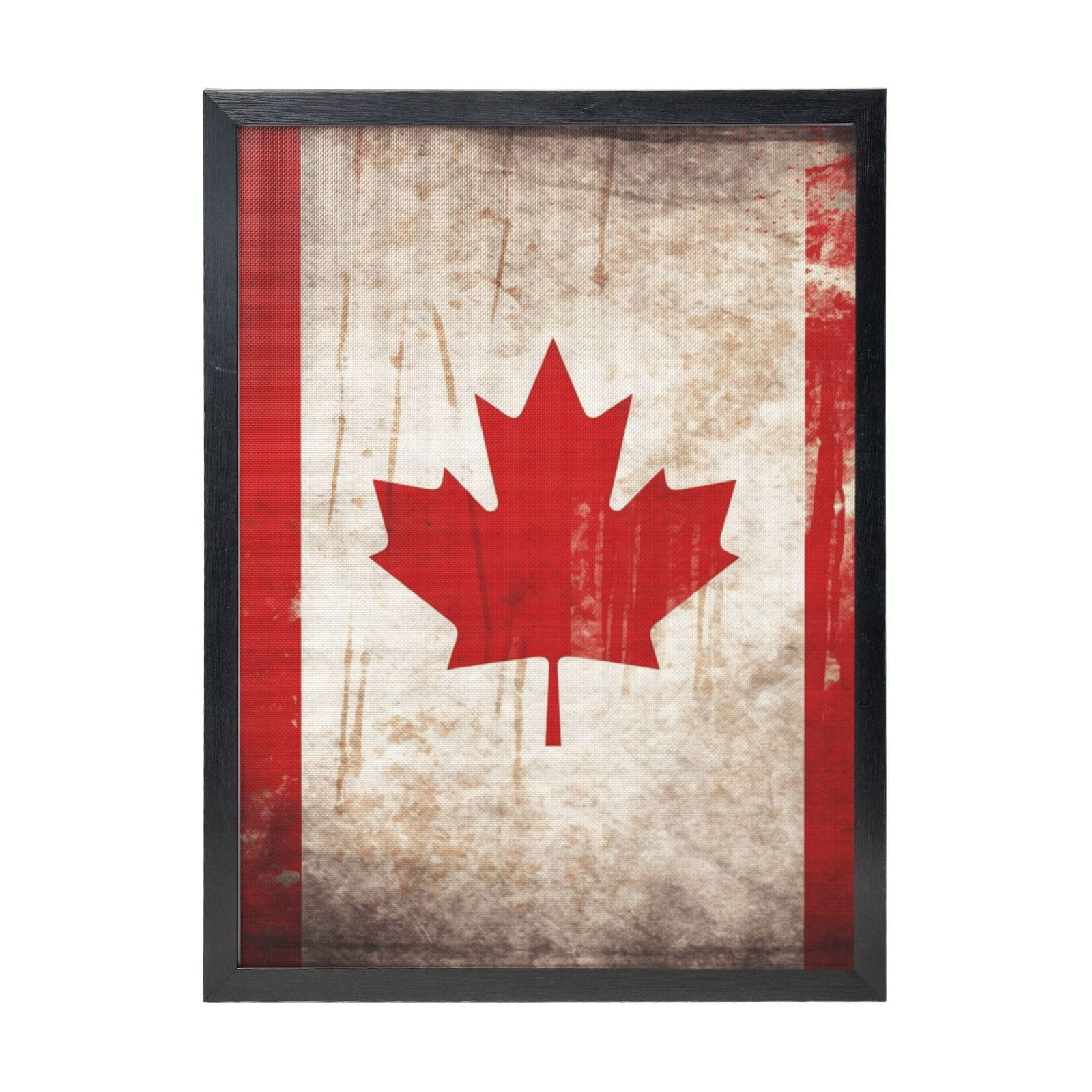 LKVNSWERT Retro Canada Flag Canvas Wall Art for Living Room Modern Artwork Painting Pictures 12" x 16" Hanging Canvas Prints Aesthetic Wall Art for Bedroom Bathroom Office Wallart Print Decor