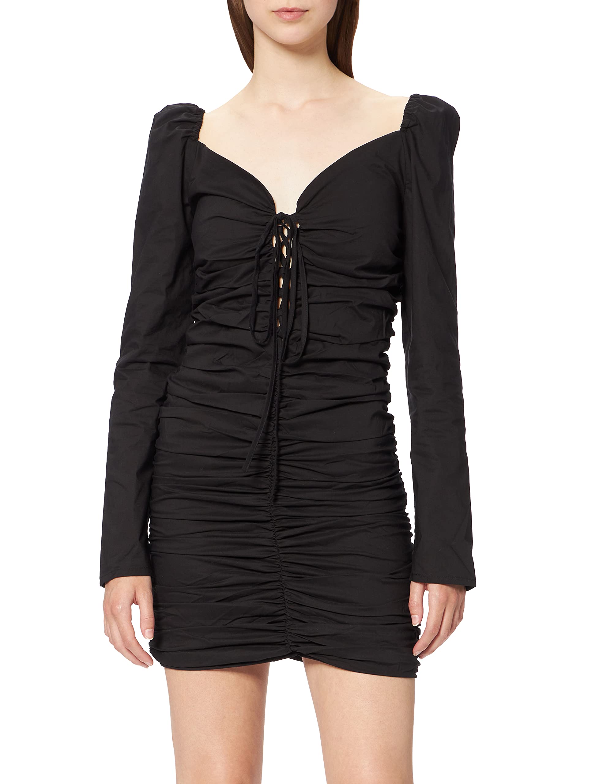 Neon Coco Women's Drape Detail Long Sleeve Bodycon Dress Party