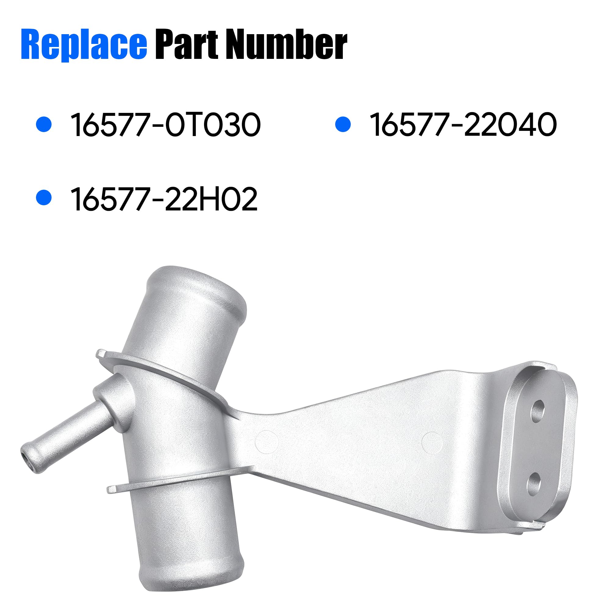 Juego de manguera de aluminio para salida de agua del radiador del motor, compatible con Toyota Corolla 2009-2017 Toyota Matrix 2009-2014, reemplaza # 16577-0T030 16577-22040 16577-22H02