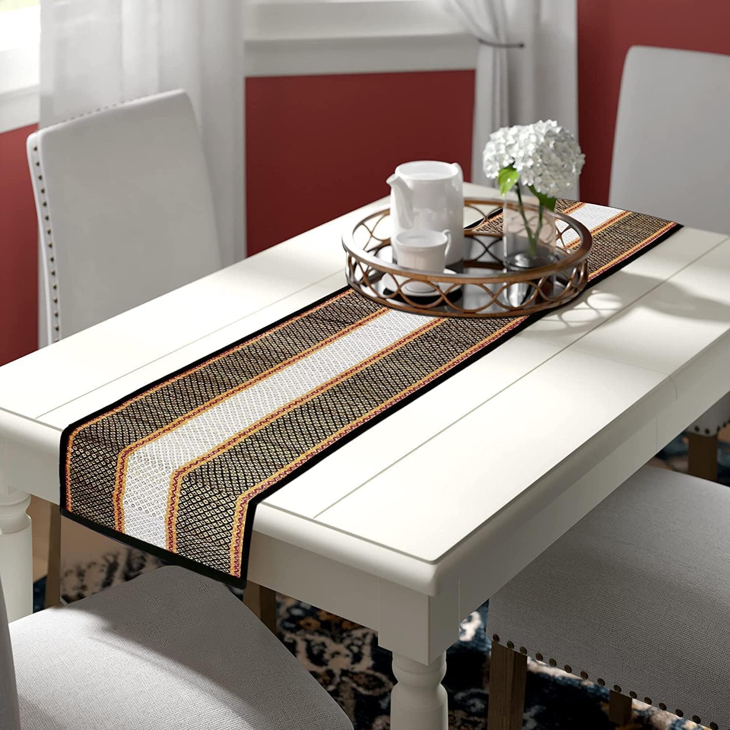 BAEBET Runner for Dining Table - River Grass Sea Grass Mat Eco-Friendly Organic Tableside Runner - Madur Kathi Korai Pai Long Size 12x72 Inch 1 Piece