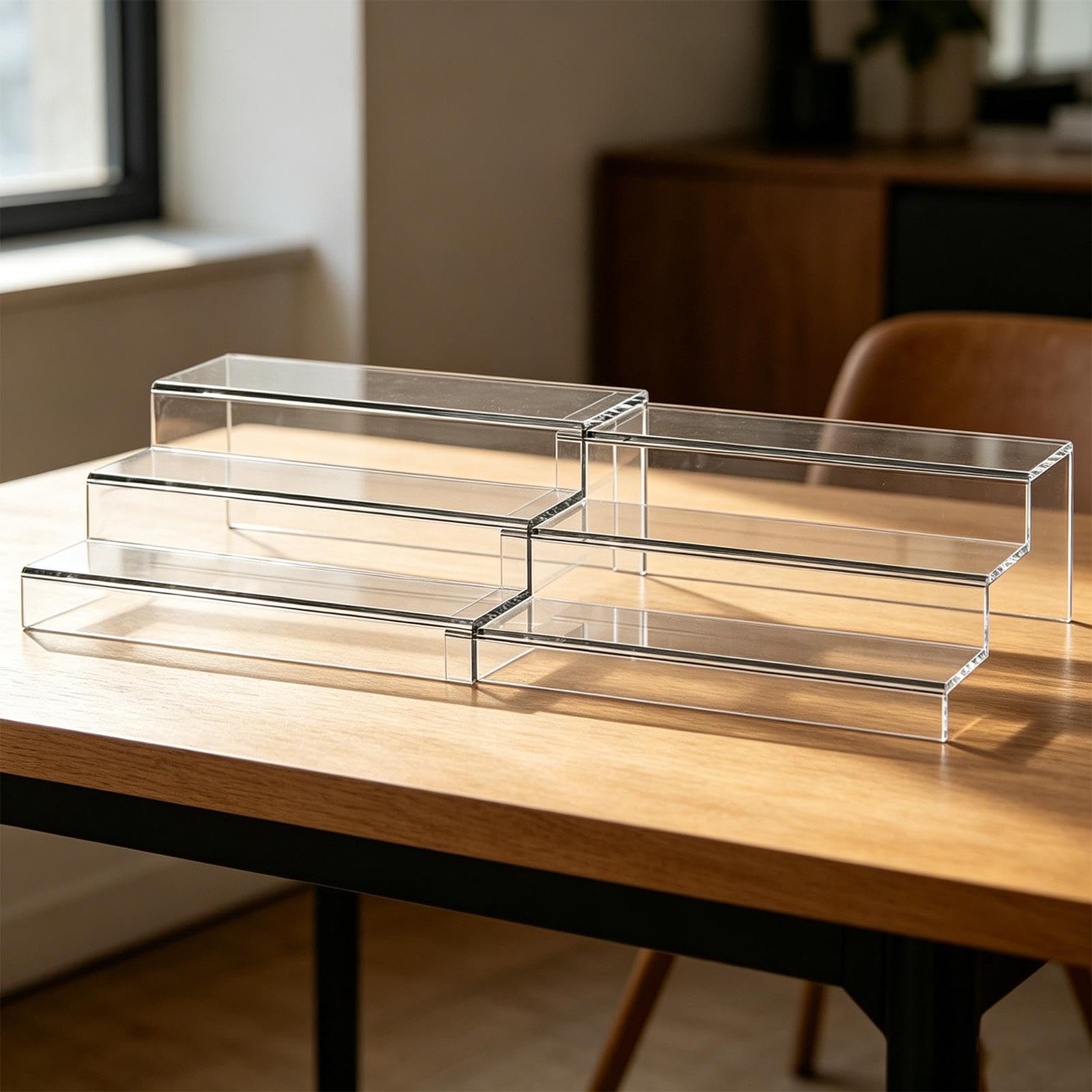 Organizadores de Latas para Despensa 3 Niveles Expandible con Asas | Estante Dispensador de Latas Apilable Transparente Armario Encimera Esquina Hogar Restaurante Comida Botellas de Condimentos