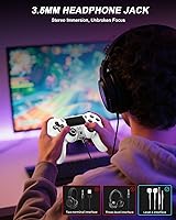 Vista 6 de Quevati Wireless Controller for PS-4, Dual Vibration Game Joystick/Motion Sensing/Touchpad/Speaker/3.5mm Audio Jack Headphone, Upgraded Six-Axis