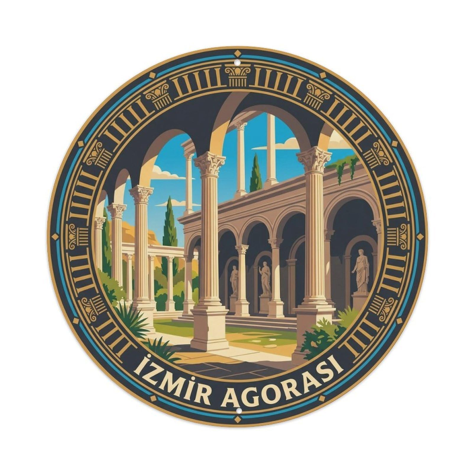 Izmir Agora Roman Columns Travel Turkey Classic Metal Tin Sign
