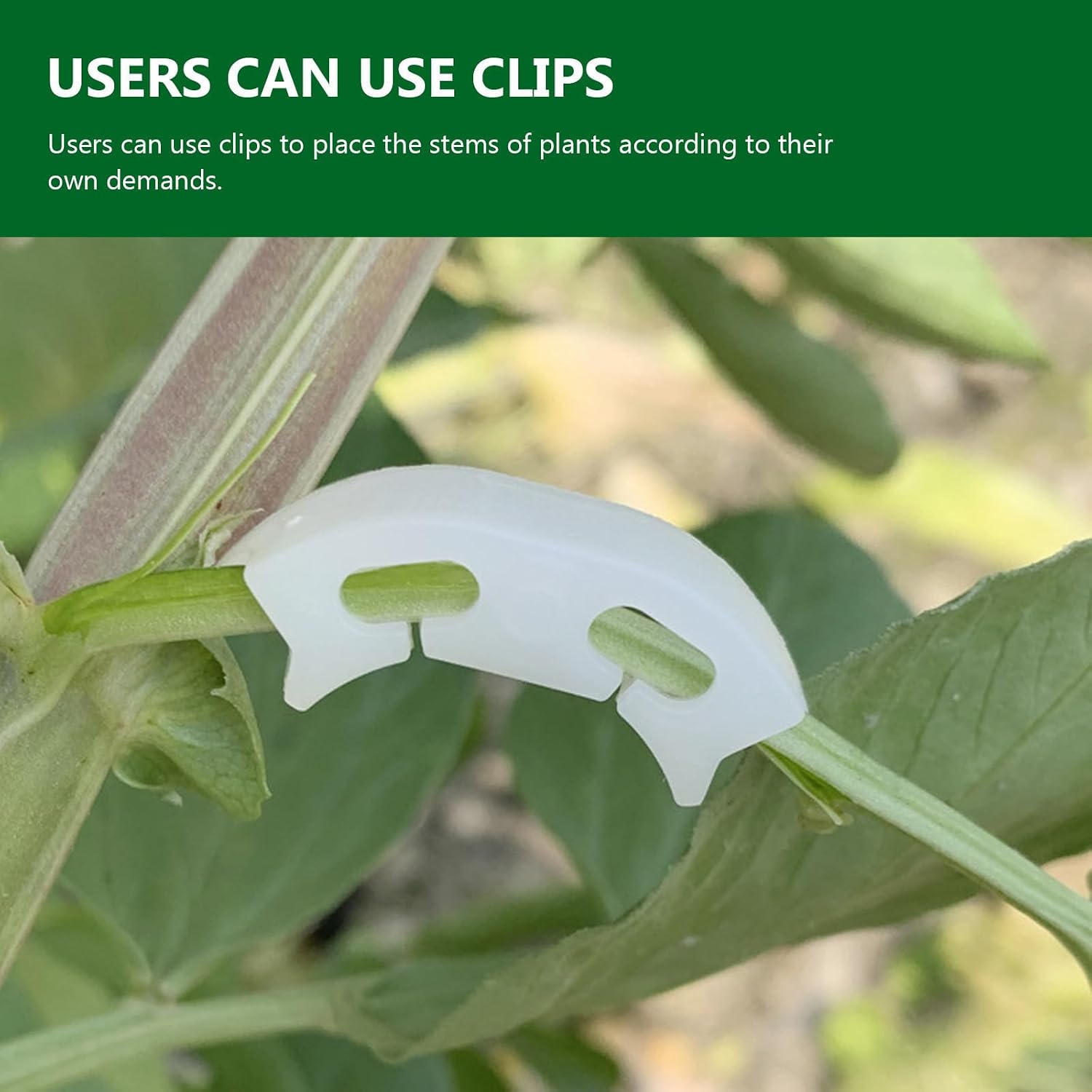 Plastic Plant Stem Clip for Gardener, White Support Clips image 5
