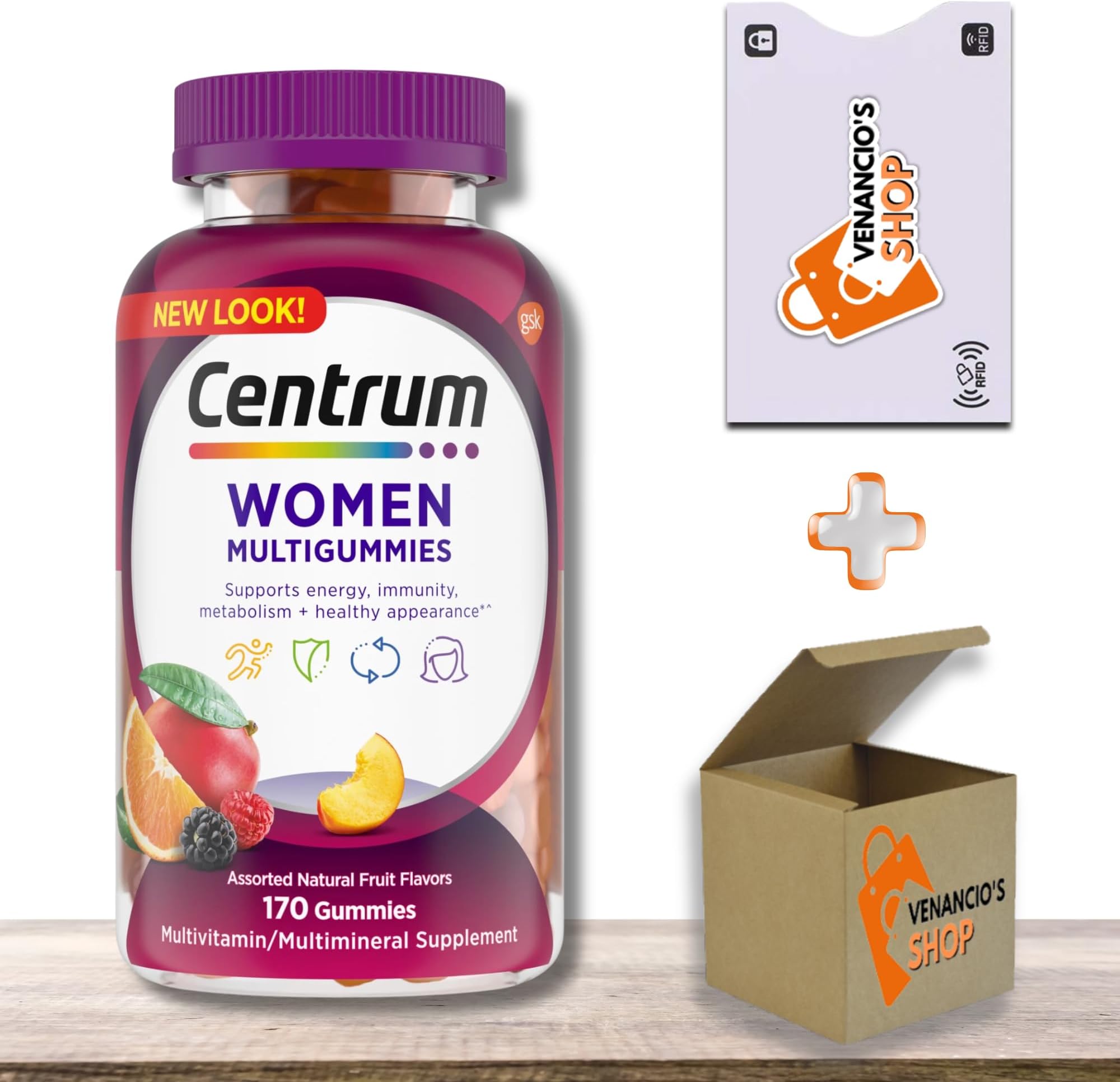 Centrum Multigummies Women's Gummy Vitamins, Multivitamin Supplement for Women, Assorted Fruit, 170 Count (Pack of 1)