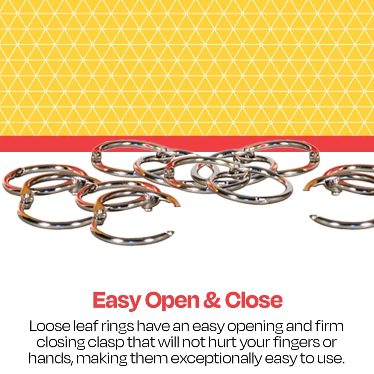 School Smart - 36978 Nickel Plated Steel Loose Leaf Ring, 1-1/2 Inches, Pack of 100