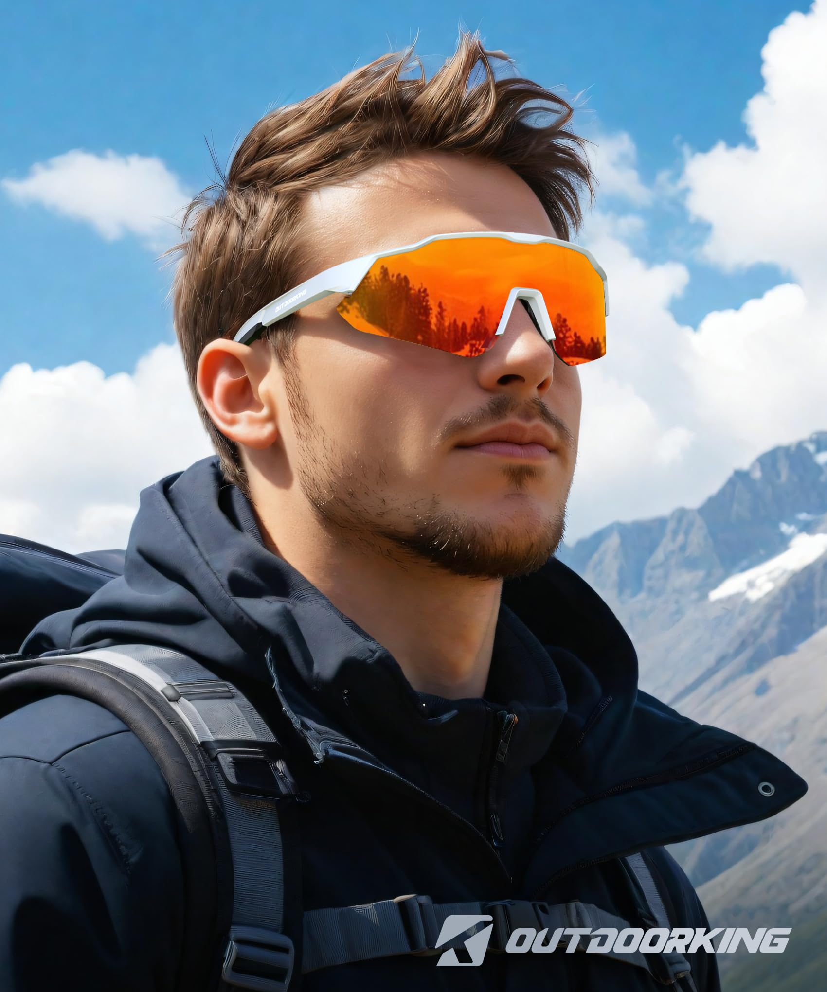 OUTDOORKING Polarized-Sunglasses-Men Sports Sun-Glasses Mens-Sunglasses: UV400 Protection for Cycling Fishing Golf