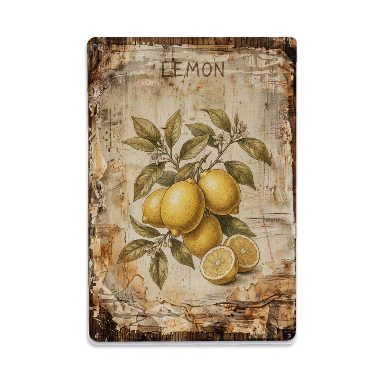 Fqnyr Style Lemon Citrus Fruit Metal Tin Sign Plaque Wall Decor For Cafe, Club Bar, Office, Home Garden Metal Poster 8X12inch