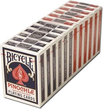 12 Decks Bicycle Pinochle Cards 6 Red / 6 Blue