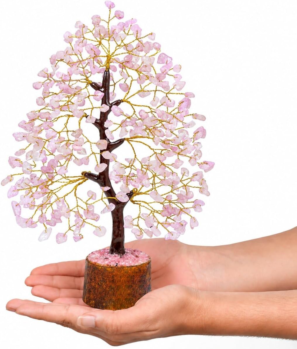 Crocon® Rose Quartz Crystal Tree of Life Gifts for Women Healing Crystals
