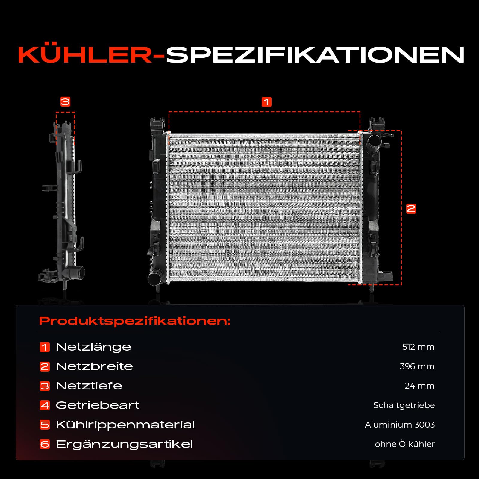 Frankberg Radiateur, refroidissement moteur, refroidisseur d'eau,