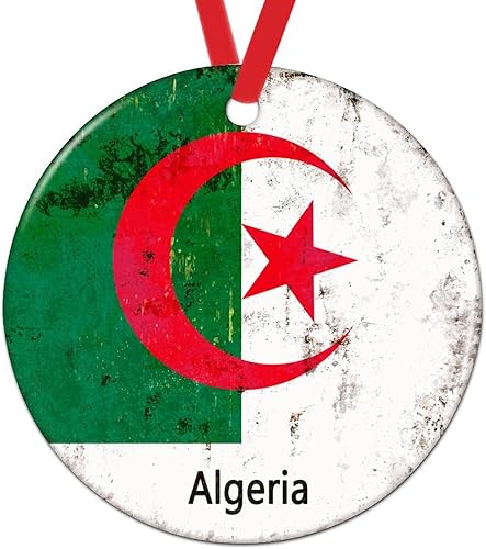 Vista 57 de Chipre - Adornos colgantes para árbol de Navidad, bandera nacional de Chipre, adornos de cerámica para decoraciones de Navidad, regalo de viajero