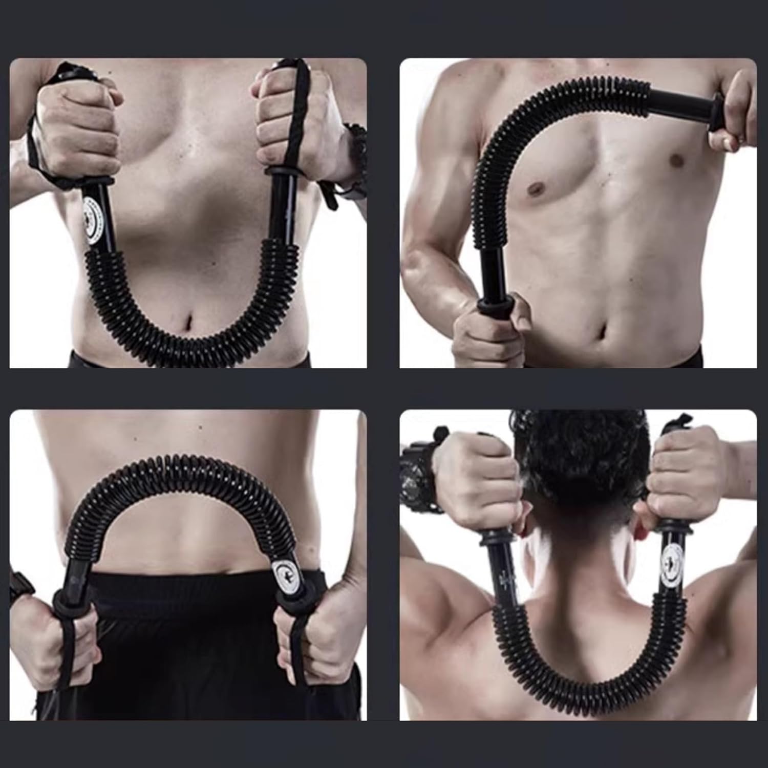 Power Twister Bar, 30kg, 35kg, 40kg, 50kg, 60kg, 70kg, 80kg, 90kg, 100kg, Spring Chest Expander Portable Workout Equipment for Chest, Shoulder, Forearm, Bicep and Arm