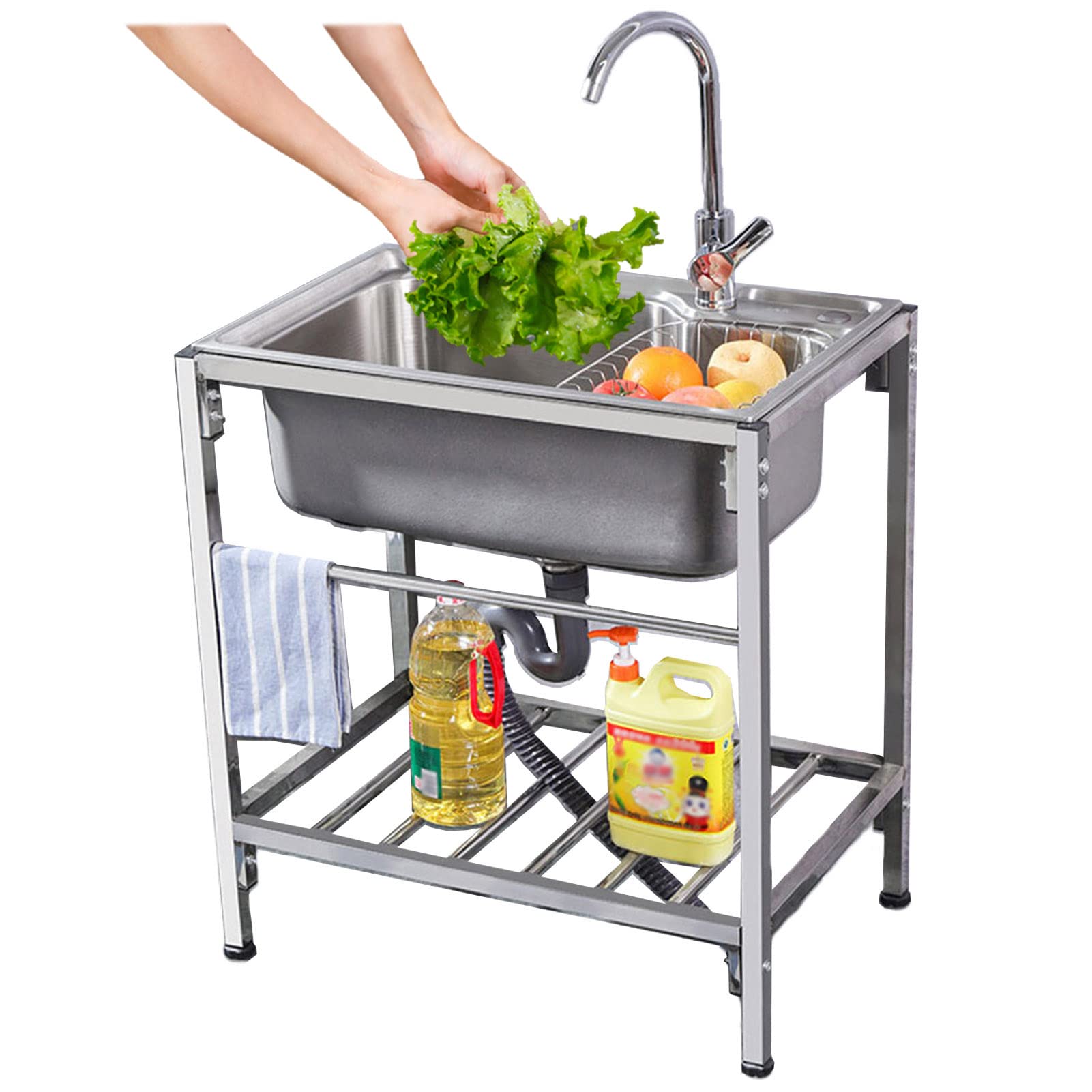 Évier utilitaire grand bac en inox pour nettoyer vos outils sans rayer la cuisine