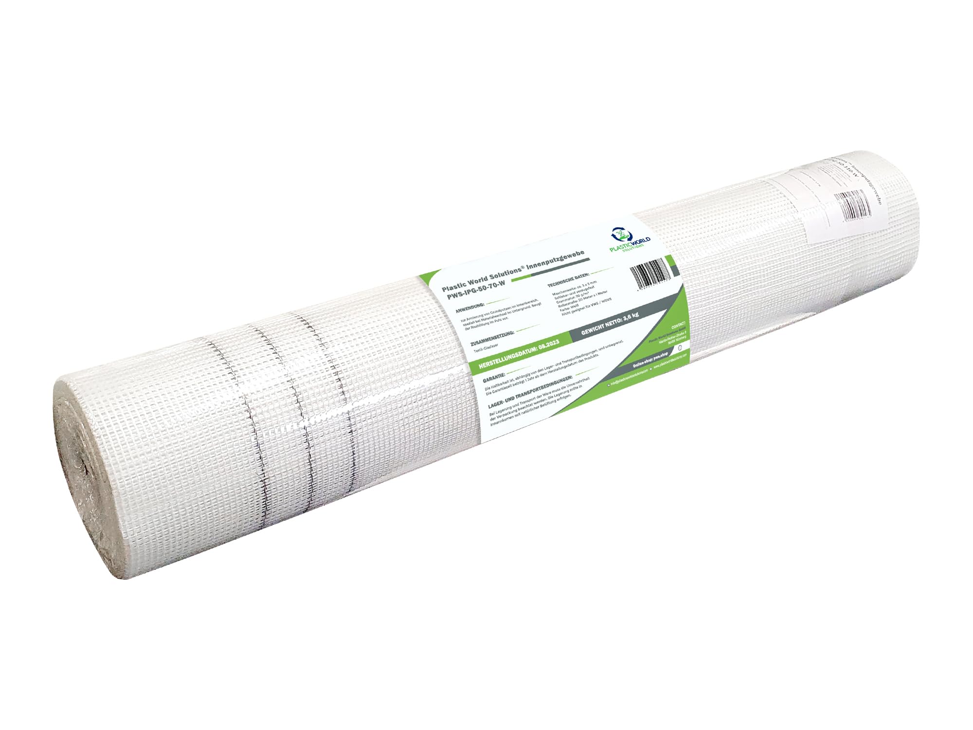 50 m² Putzgewebe | 90 g/m² Glasfasergewebe | Armierungsgewebe für Innenwände | Rissschutz & Stabilität | 4,5 kg