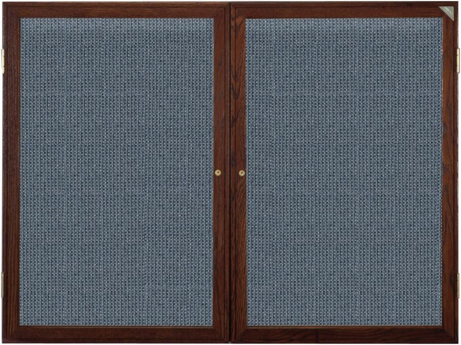 Ghent Indoor Enclosed Blue Fabric Tack Board 36"Hx60"W