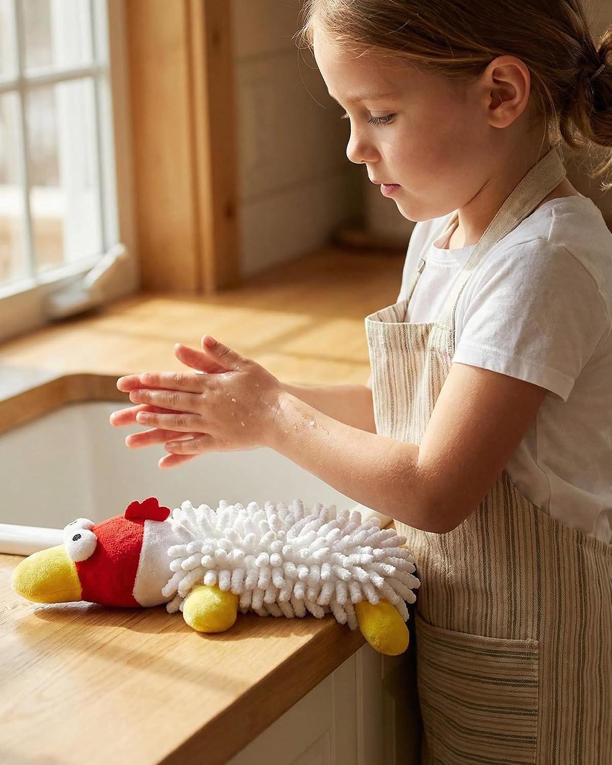 2Pack Chenille Hand Towel Balls, Chenille Dog & Frog Hand Towel