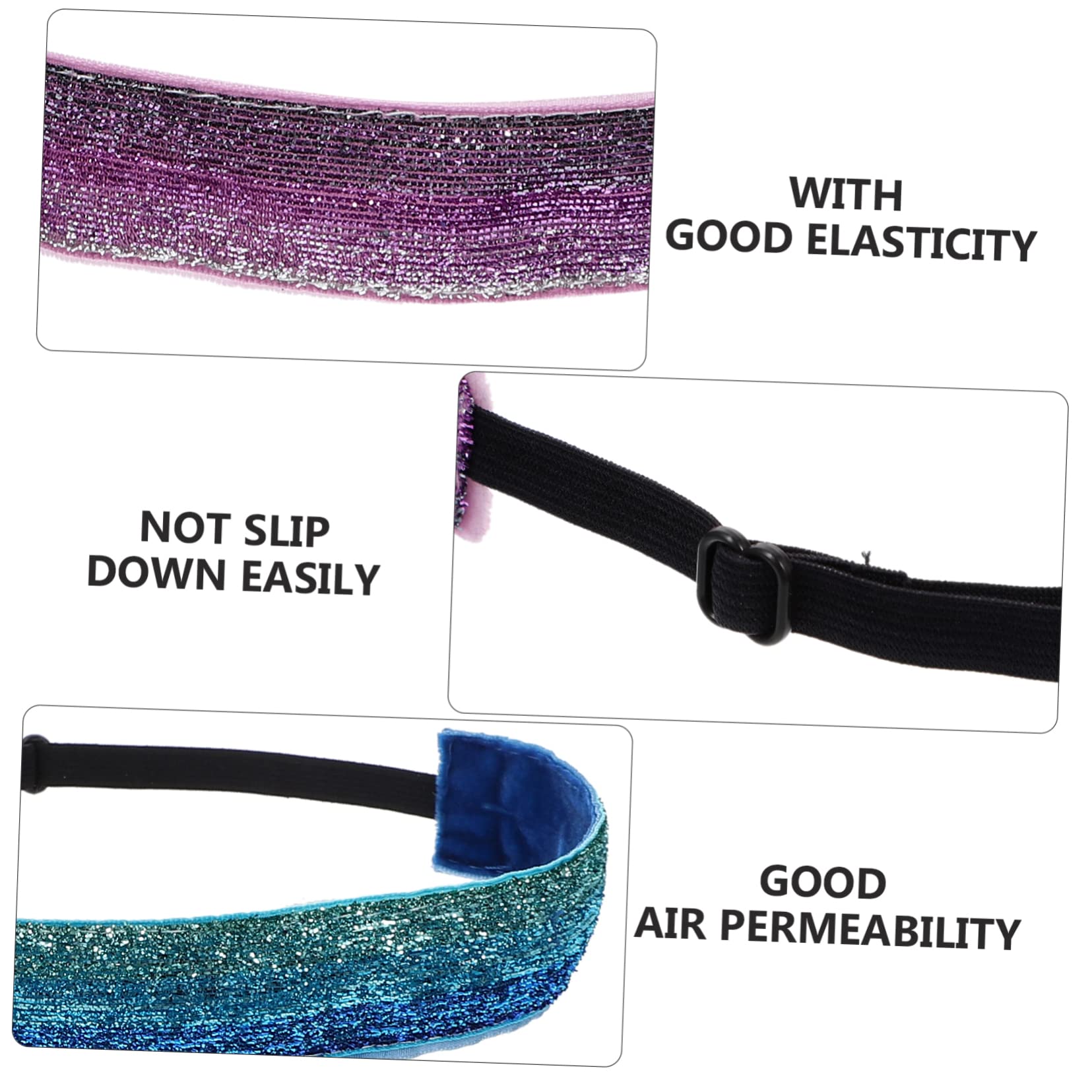 Abaodam Sport Stirnband Wander Stirnbänder Workout Schweißband Sportstirnbänder Für Mädchen Elastisches Sport Stirnband Lauf Haarbänder Für Schweißband Pailletten Stirnband