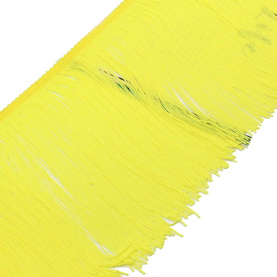 Yalulu 2 Meters 20cm Wide Lace Fringe Trim Tassel Fringe Trimming Sewing Edge Sew Craft Decorative Ribbon for DIY Latin Dress Stage Clothes Accessories Lace (Yellow)