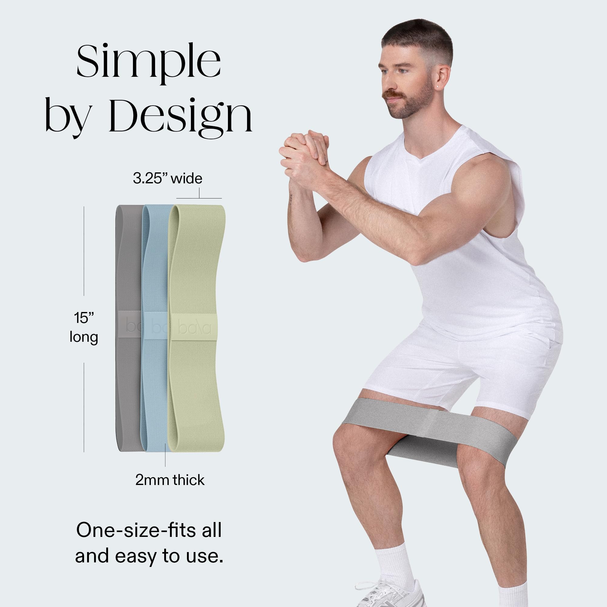 Bala Bandas de resistencia para mujeres y hombres, paquete de 3 bandas elásticas para ejercicio – Bandas de muñeca, tobillo, piernas y glúteos – Bandas de resistencia de entrenamiento para yoga,