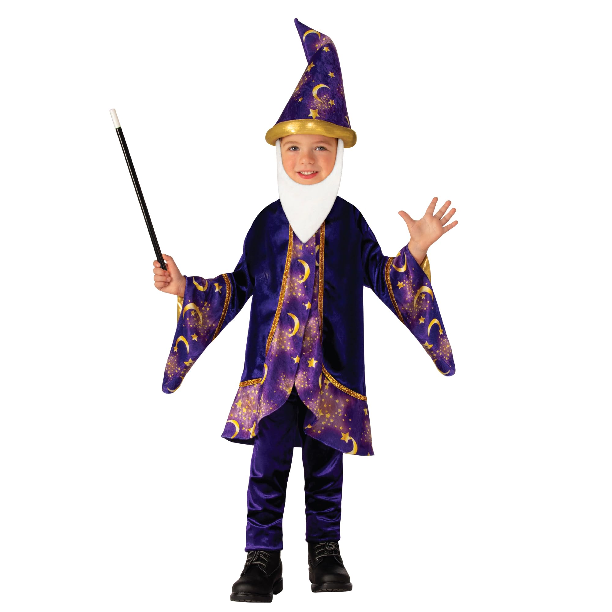 Rubies 3015435-6000 Bristol Novelty Child's Wizard Costume Kids Fancy Dress, Boys, Girls, Multi, 5-6 Years Halloween