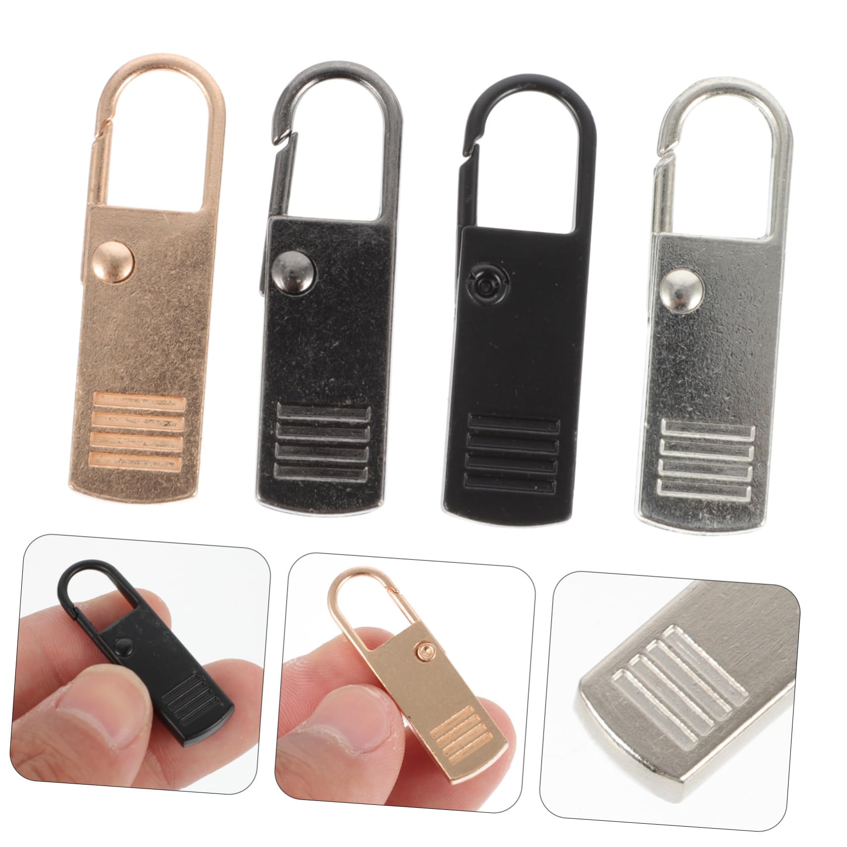CORHAD Zipper Puller Replacement Pack Metal Zipper Pulls Slider Fit for Clothing Accessories Suitcases