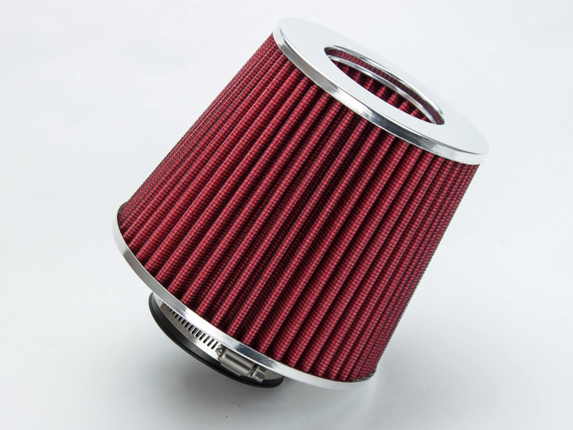 RED 2.75" 70 mm Inlet Cold Air Intake Cone Replacement Quality Performance Washable Clamp-On Dry Air Filter