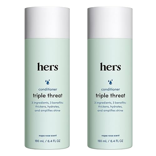 Hers Acondicionador hidratante triple amenaza para cabello dañado deja el cabello brillante y fuerte fórmula de salvia de color con una mezcla de
