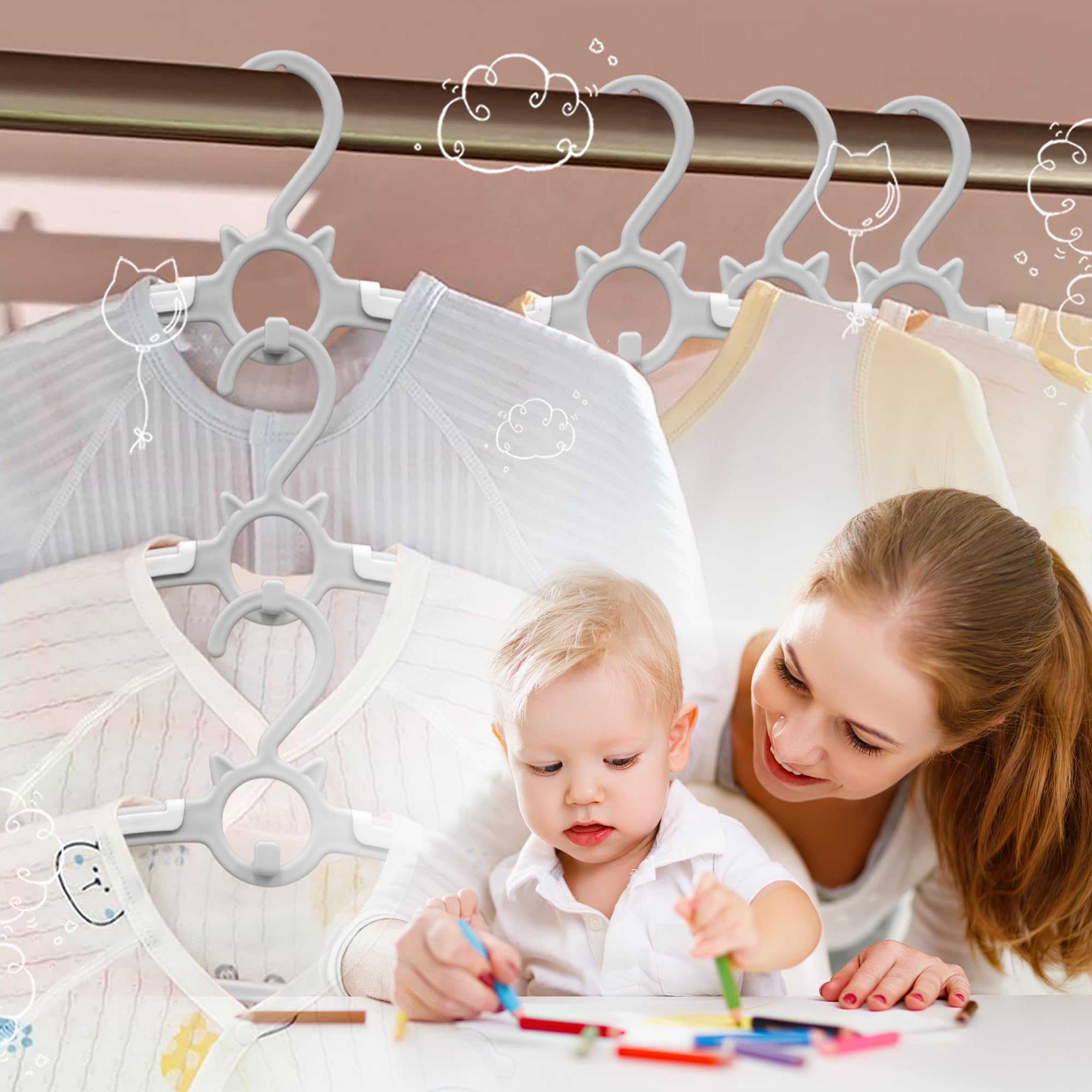 Perchas De Plástico De Colores Para Ropa De Niños, Colgador Pequeño De Ropa De Bebé, Colgador De Tela De Plástico