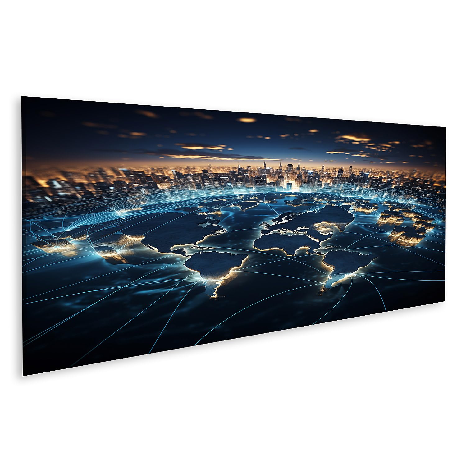 Photos murales Planète Terre Nuit impression sur toile premium de grand format