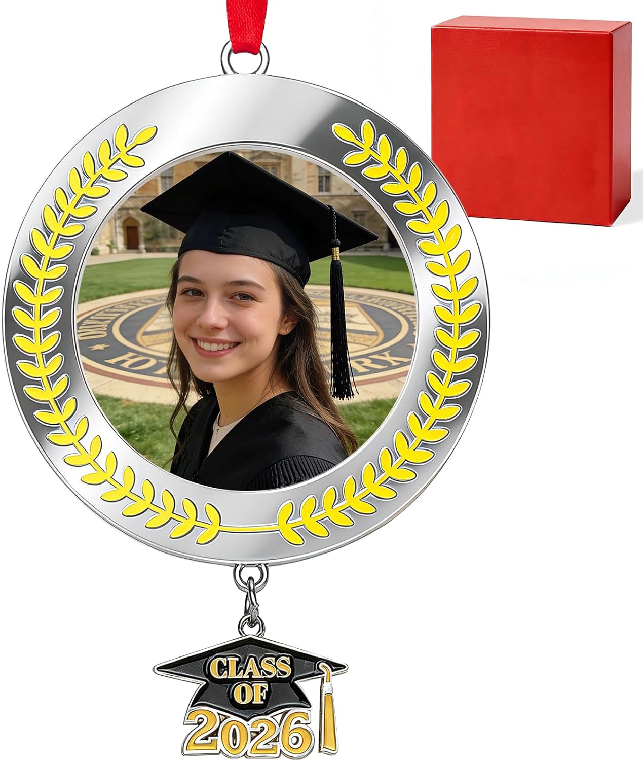 Graduation Picture Frame Ornament 2026 - Class of 2026 Christmas Tree Photo Ornament Graduation Keepsake Gift for High School, College Graduate, Masters, PhD