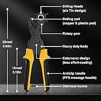Vista 5 de Perforadora de Cuero Diyife®, Juego Completo de Herramientas de Perforación para Cinturón, Correa de Reloj, Zapato, Manualidades, Correa de Bolso