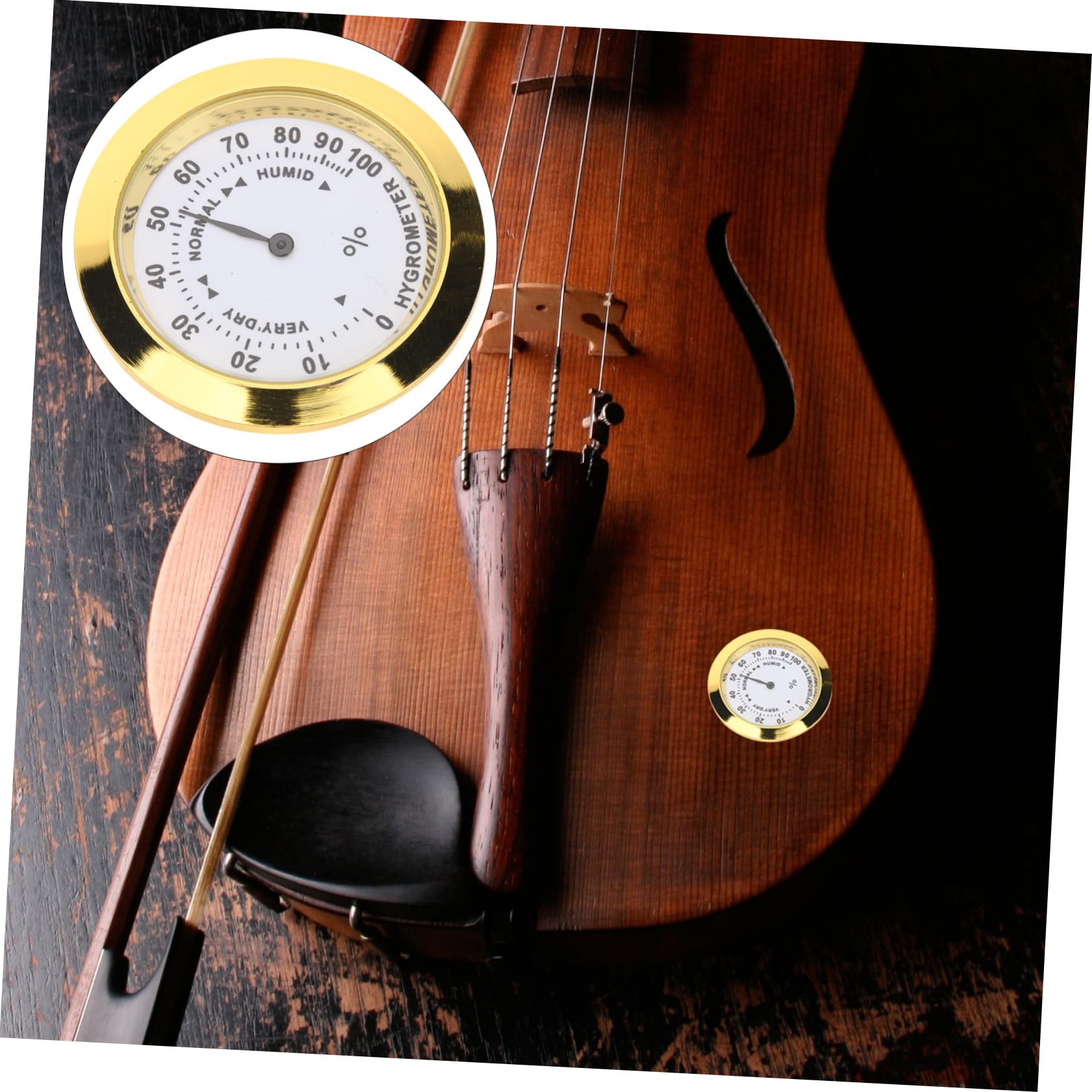 Artibetter 4pezzi Igrometro Rotondo Per Misurazione Umidità Per Chitarra e Strumenti Musicali Alta Precisione Design Elegante Compatto e Leggero Per Custodie Di Violino e Chitarra