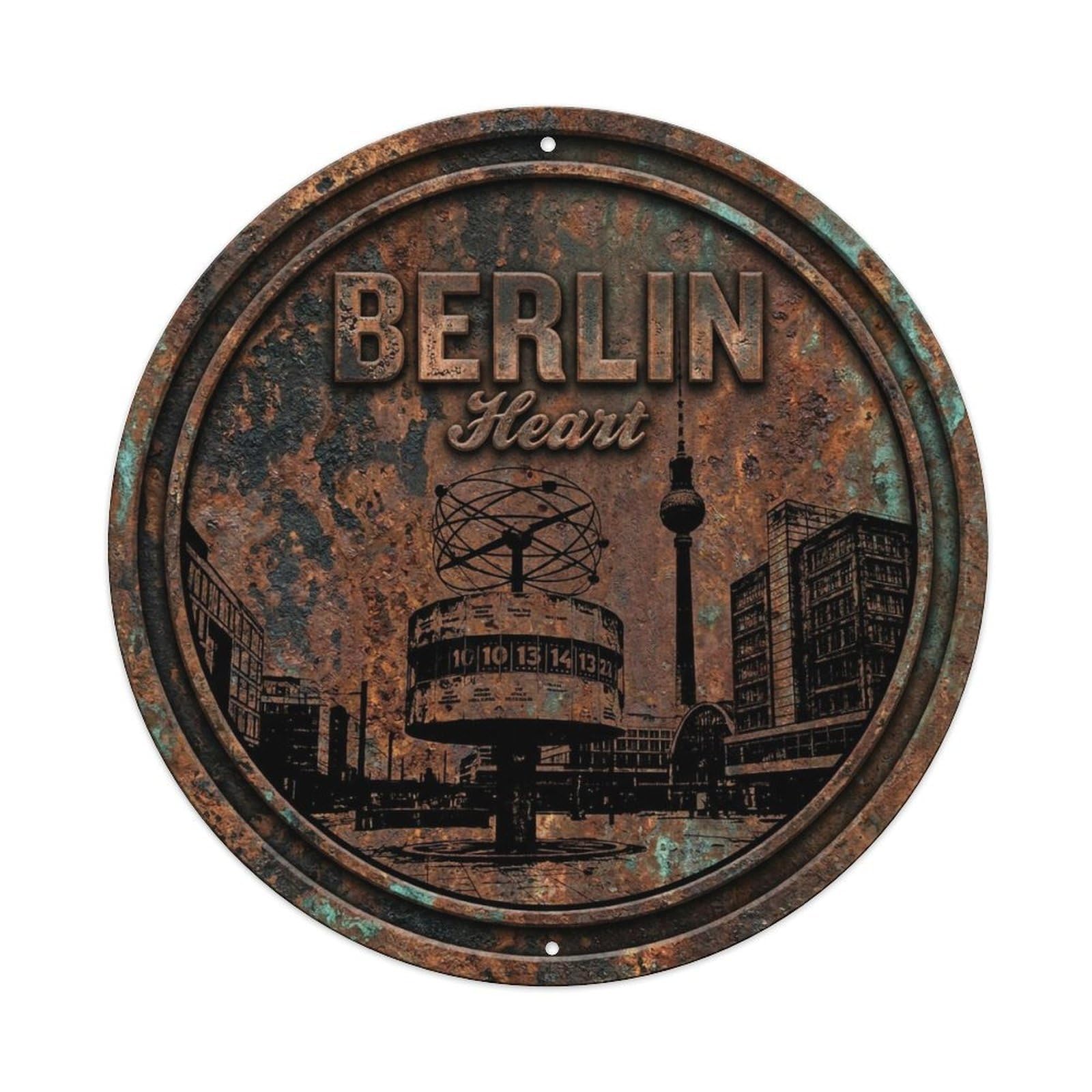 Yrnq 8X8inch Vintage Style Vintage Travel Berlin Germany Soul Metal Tin Sign