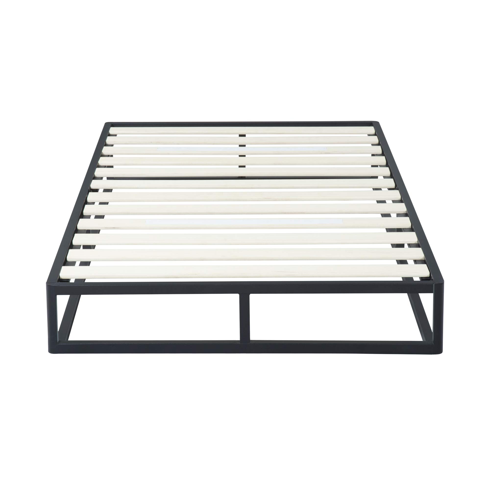 PrimaSleep 9 Inch Modern Metal Bed Frame/Mattress Foundation/Wood Slats/No Box Spring Needed/Sturdy/Twin Size/Black