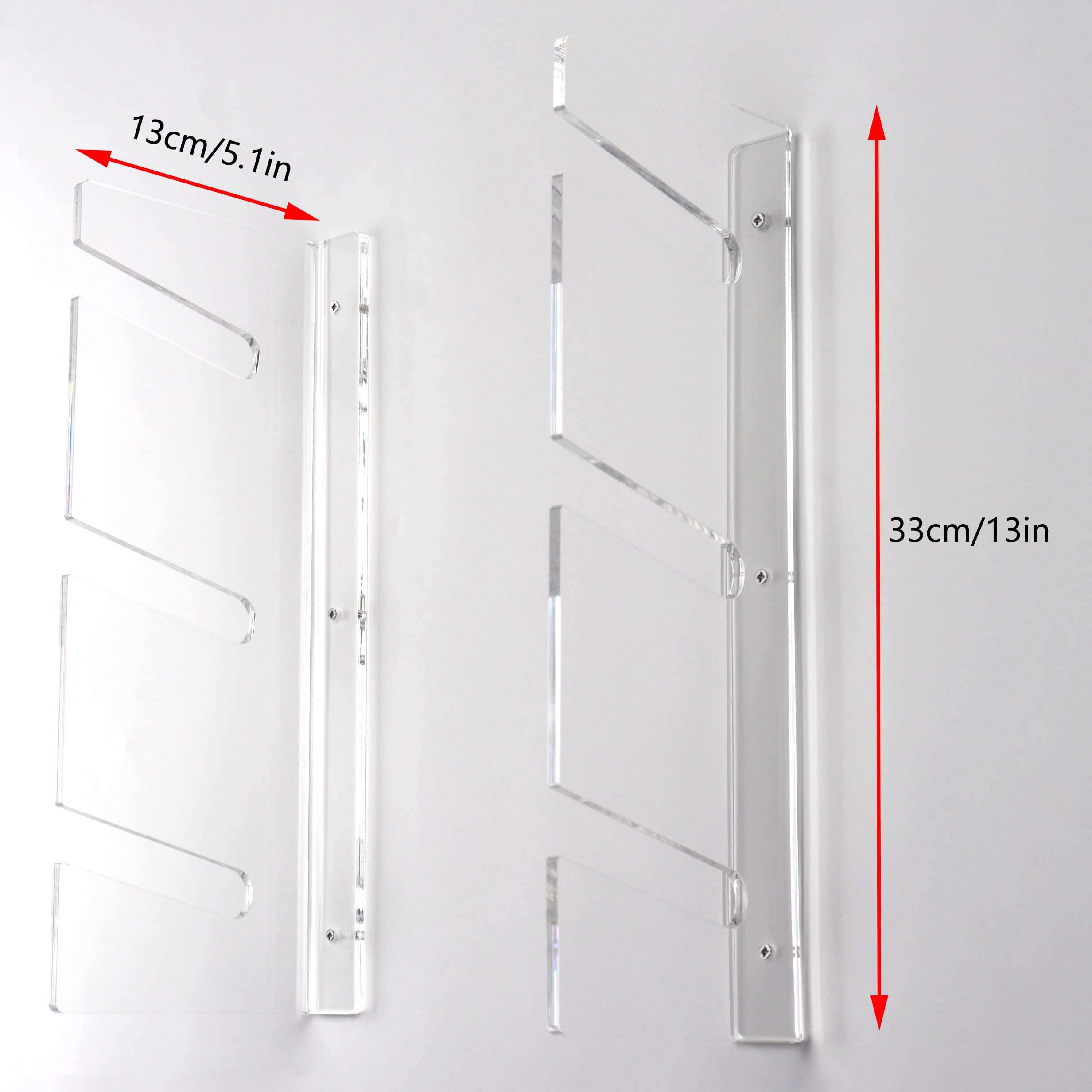Estantería para monopatín montado en la pared, soporte de 3 capas transparentes