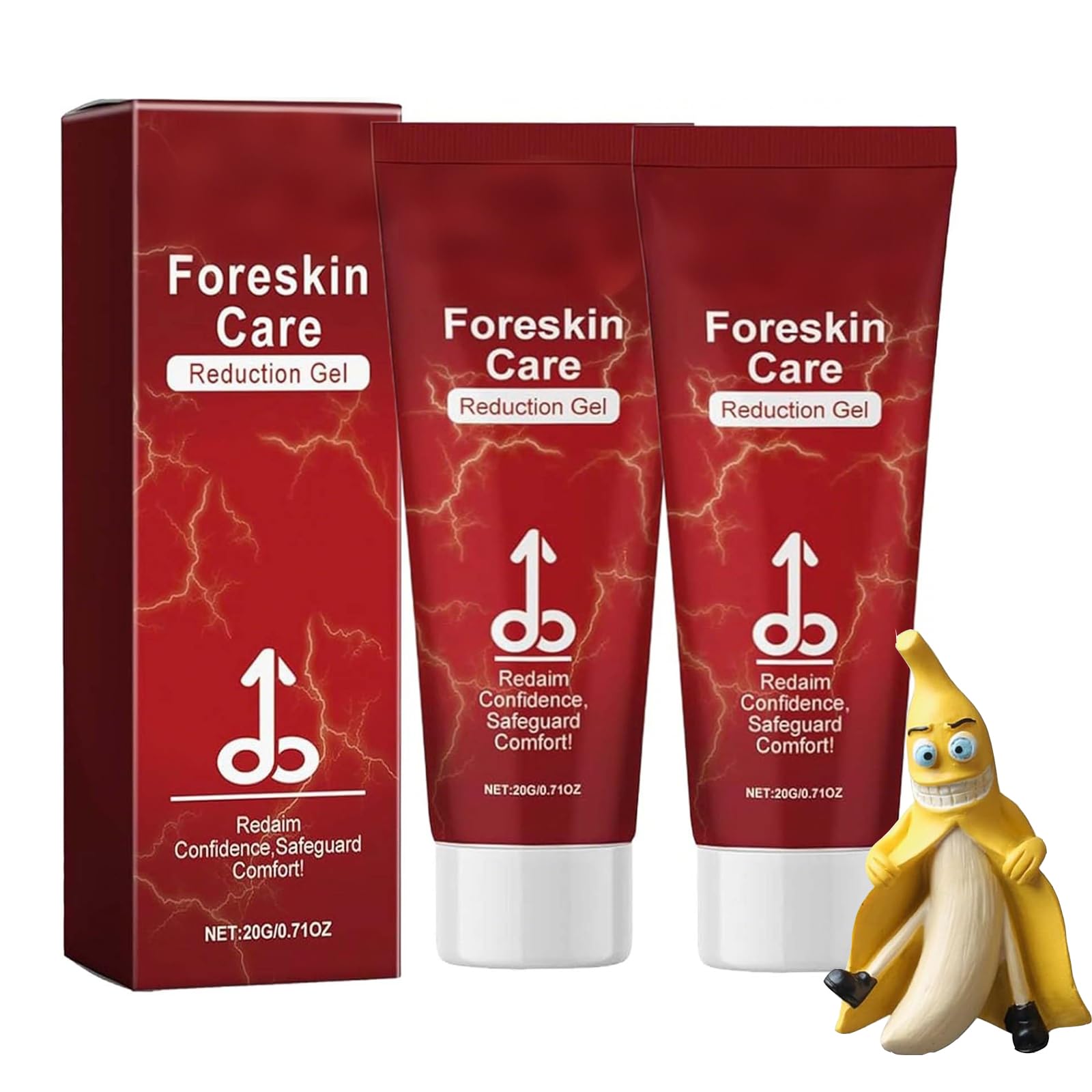 MaleGuard ForeskinCare Reduction Gel, Bruteco Redundant Prepuce Corrector Gel, Natural Ingredients Phimosis Foreskin Correction Gel for Excessive Foreskin Men's Health (2 Pcs, *20g)
