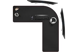 47 Inch L Shaped Desk Pad for Corner Computer Desks - PU...
