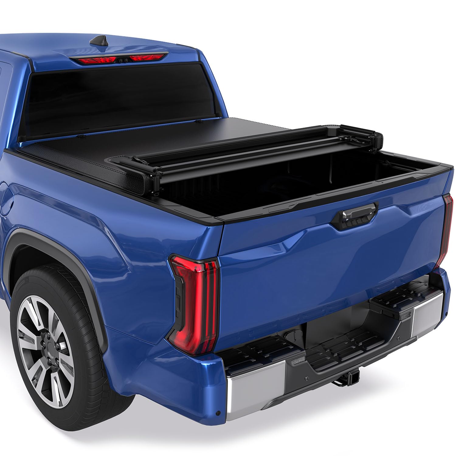 KUIPERAUTO Soft Tri Truck Bed Tonneau Cover Compatible for 2024 2025 Toyota Tacoma 5ft