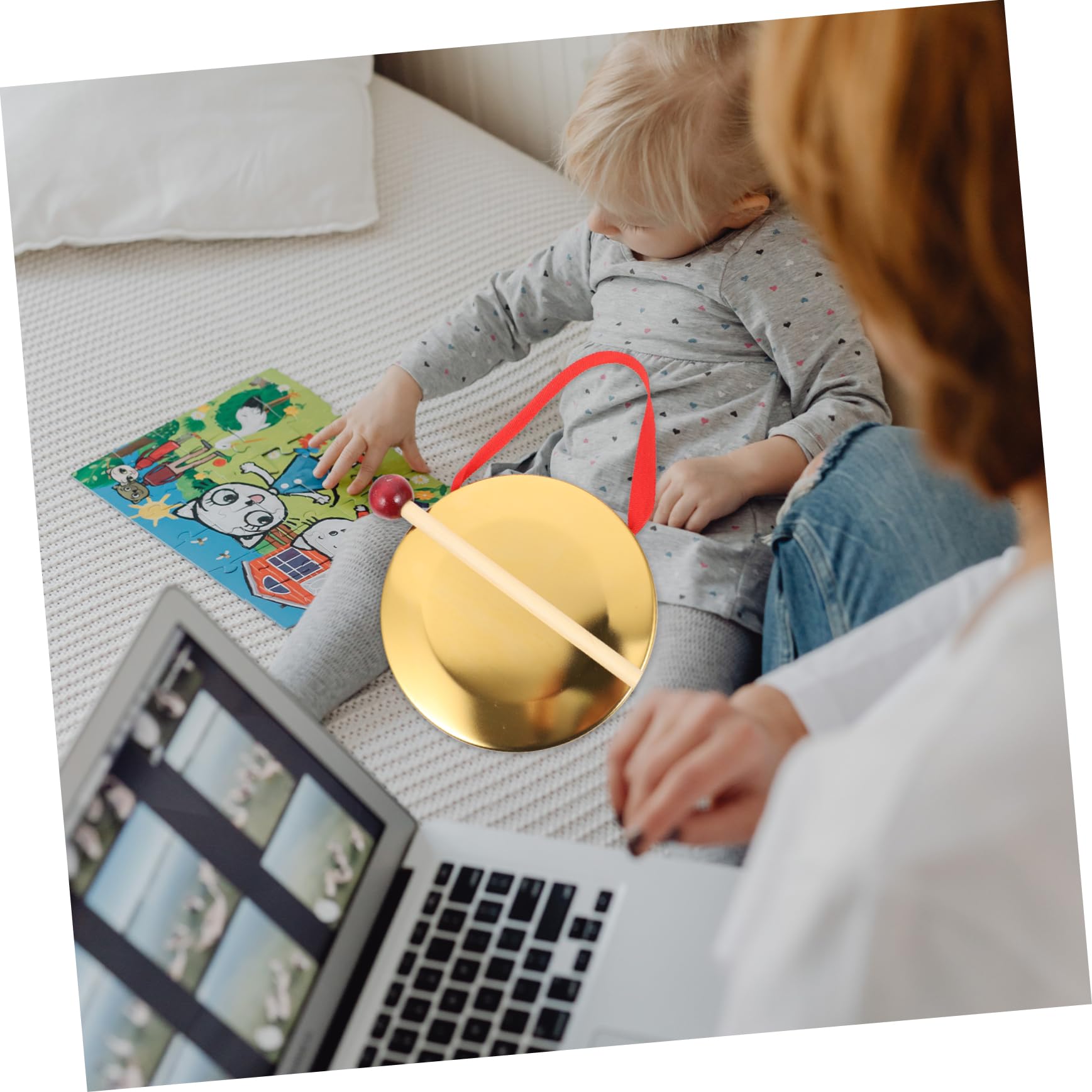 BESPORTBLE 1set Chic Copper Gong Traditional Percussion Instrument for Music Enthusiasts for Rhythm Development present for Friends Family