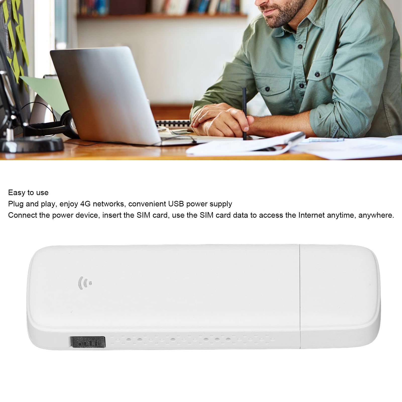Modem WiFi USB 4G LTE Portable sans Fil avec Antenne Externe Amovible, Plug and Play, 10 Appareils Pris en Charge, Routeur WiFi avec Emplacement pour Carte SIM, édition UE-Asie