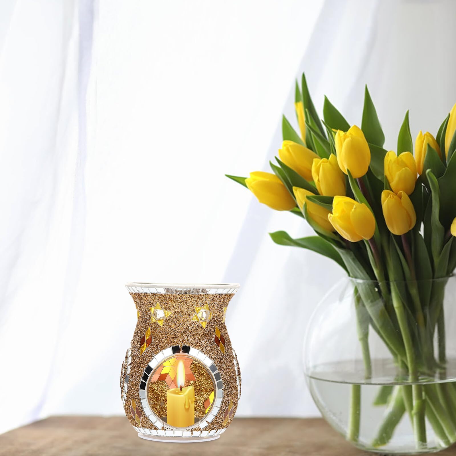 Glas Teelichthalter Aromadiffusor Ölbrener für Ätherische Öle