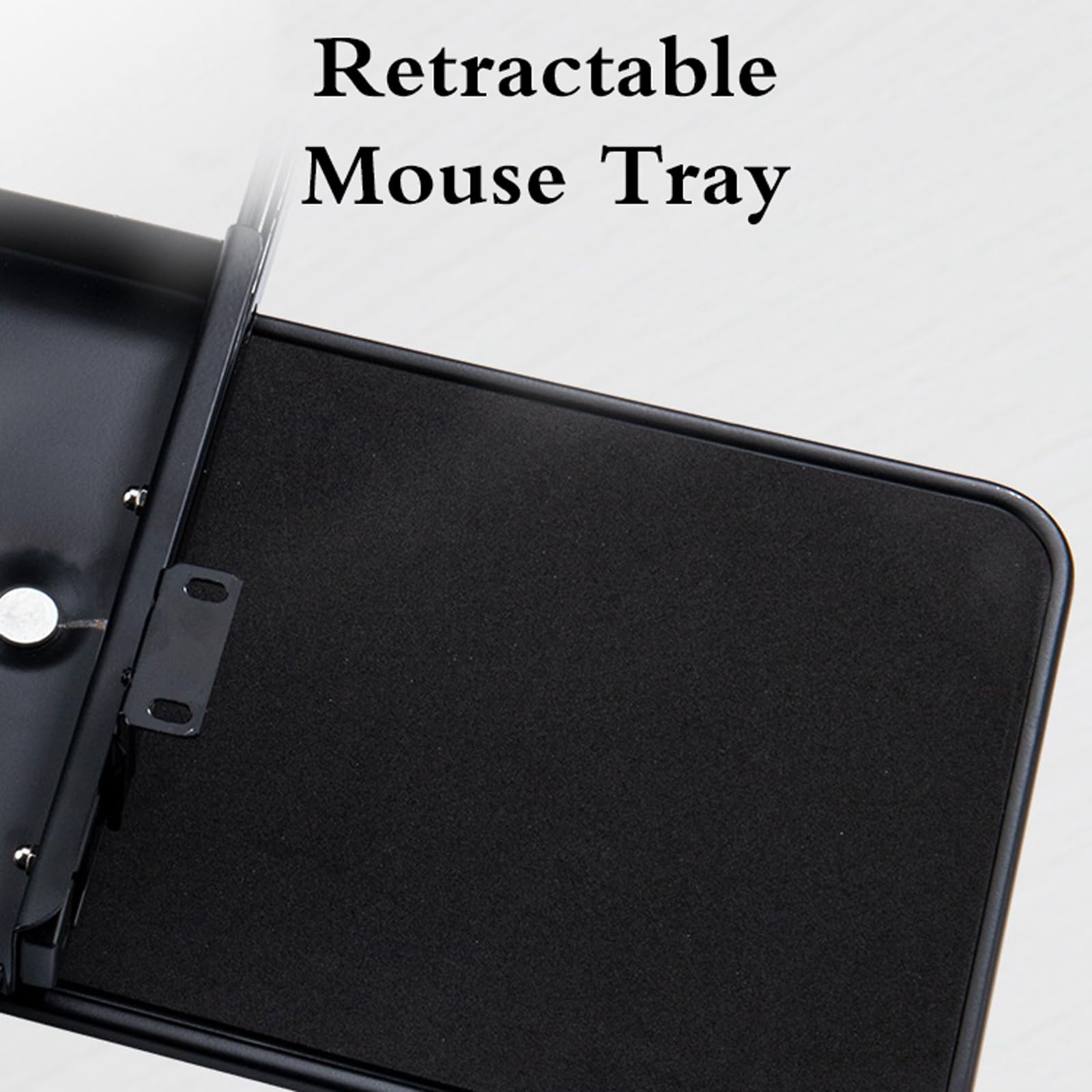 Bandeja para teclado debajo del escritorio, estante deslizante ajustable para teclado para oficina, ahorro de espacio, diseño con plataforma de mouse para una escritura cómoda