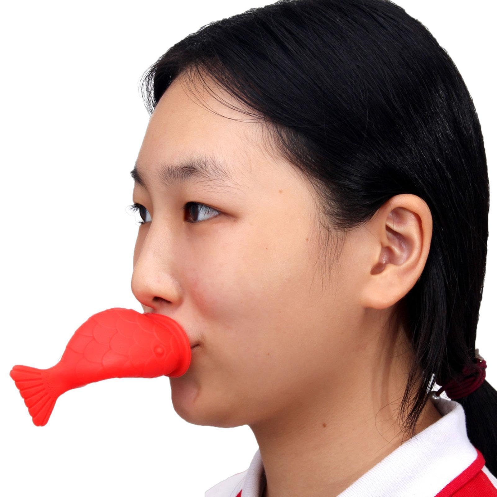 Relleno de labios de silicona con ventosa, potenciador portátil en forma de pez